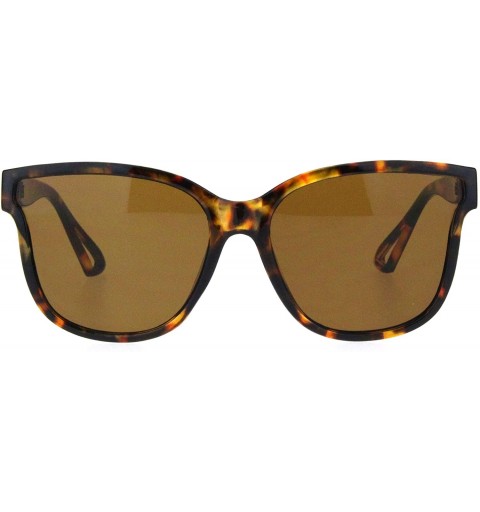 Oversized Womens Butterfly Shape Panel Lens Plastic Minimal Sunglasses - Tortoise Brown - C718Q87KKX3 $21.17