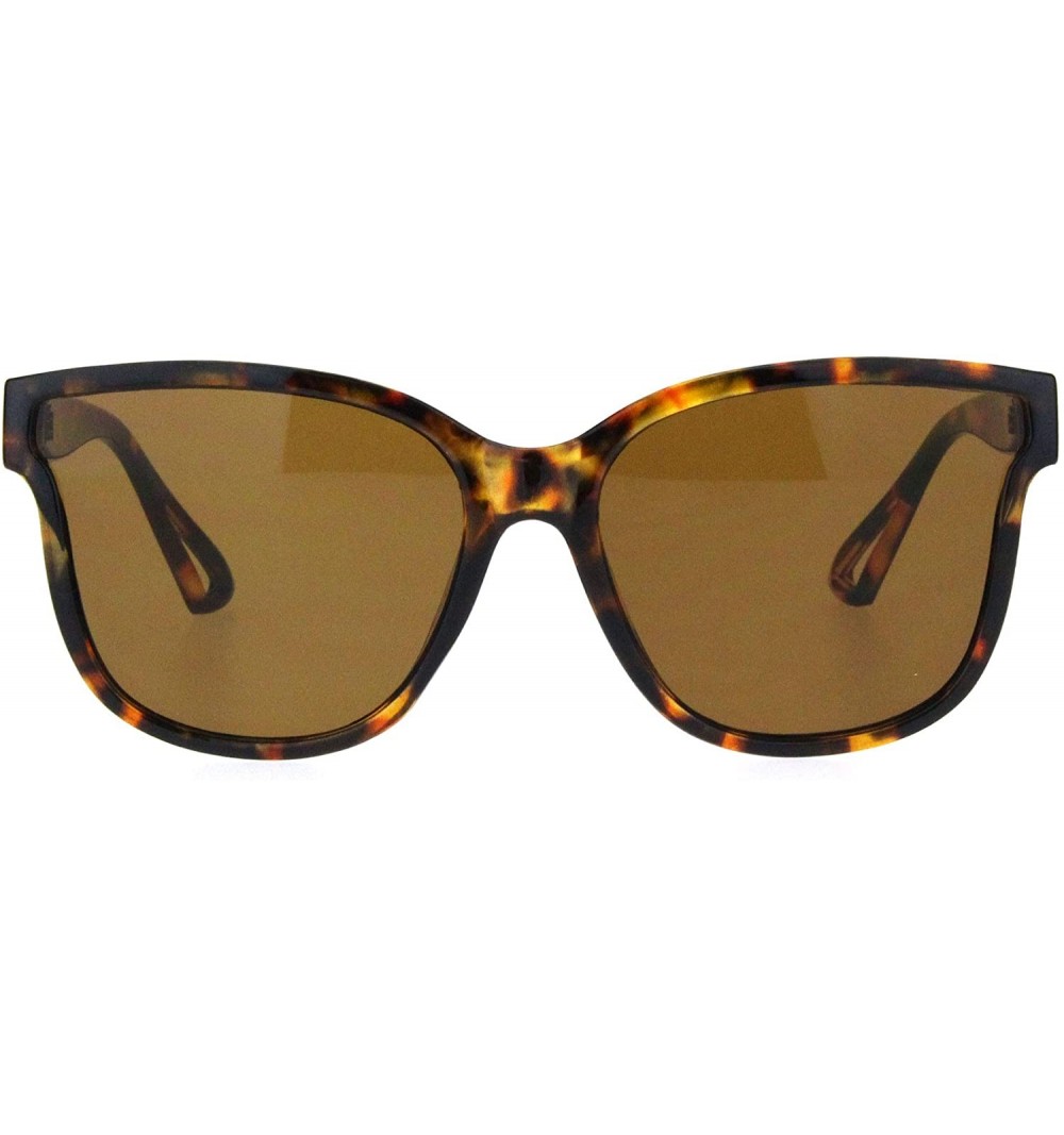 Oversized Womens Butterfly Shape Panel Lens Plastic Minimal Sunglasses - Tortoise Brown - C718Q87KKX3 $12.17