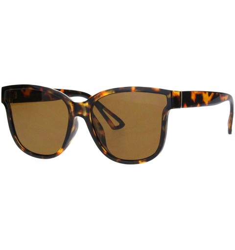 Oversized Womens Butterfly Shape Panel Lens Plastic Minimal Sunglasses - Tortoise Brown - C718Q87KKX3 $12.17
