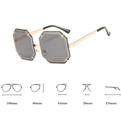 Square Eyewear Retro Square Sunglasses Trend Sunglasses Men And Women Gradient Sunglasses UV400 - C5 - CF18TZZCC63 $18.21