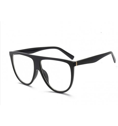 Square sunglasses woman vintage retro flat top Thin Shadow sun glasses square Pilot - C8-black-clear - CV18WZT2H4W $23.64