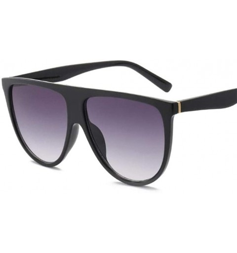 Square sunglasses woman vintage retro flat top Thin Shadow sun glasses square Pilot - C8-black-clear - CV18WZT2H4W $23.64