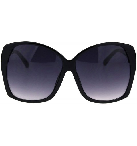 Oversized Womens Mod Oversize Minimal Chic Diva Butterfly Sunglasses - Black Smoke - CP18ORAWQKK $11.40