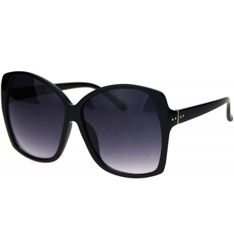 Oversized Womens Mod Oversize Minimal Chic Diva Butterfly Sunglasses - Black Smoke - CP18ORAWQKK $11.40