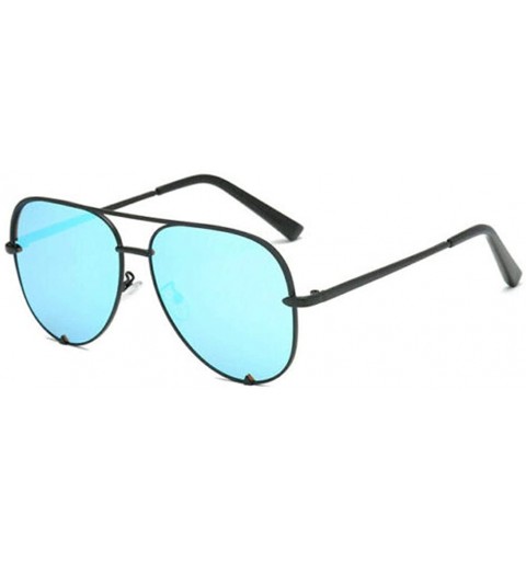Oval QUAY X Desi Perkins Key Sahara Fade Sunglasses Mini Aviator - Black Blue - C118YN8R7O8 $22.81