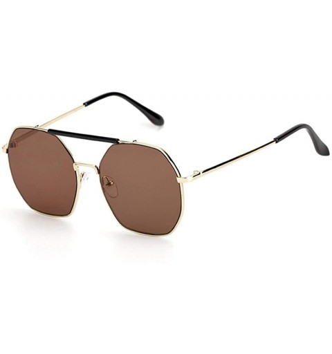 Aviator 2019 new sunglasses- double beam polygonal metal frame glasses- ladies sunglasses - A - CZ18SHH74E4 $30.58
