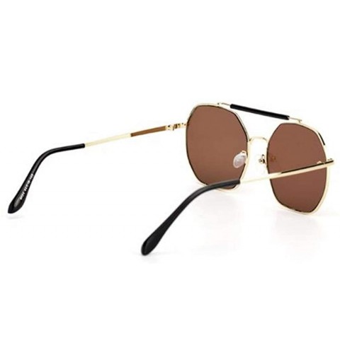 Aviator 2019 new sunglasses- double beam polygonal metal frame glasses- ladies sunglasses - A - CZ18SHH74E4 $30.58