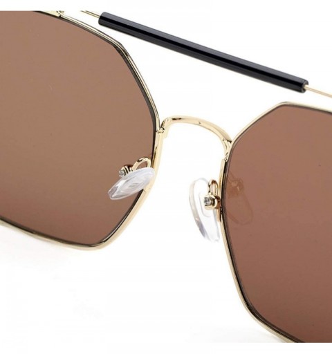 Aviator 2019 new sunglasses- double beam polygonal metal frame glasses- ladies sunglasses - A - CZ18SHH74E4 $30.58