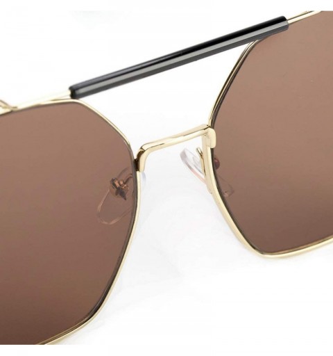 Aviator 2019 new sunglasses- double beam polygonal metal frame glasses- ladies sunglasses - A - CZ18SHH74E4 $30.58