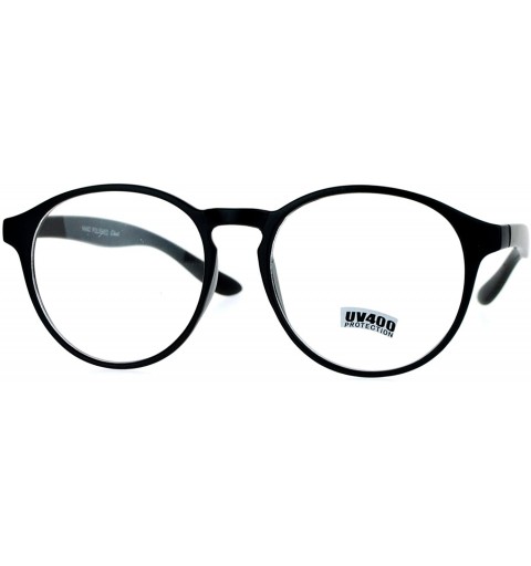 Round Geeky Nerd Oversize Round Thin Plastic Keyhole Eye Glasses - Matte Black - C6129SXCKKT $12.36