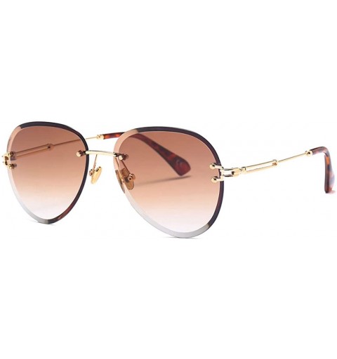 Round Fashion Men's and Women's Round Resin Lenses Oversized Sunglasses UV400 - Brown - C218NE3X63C $13.90
