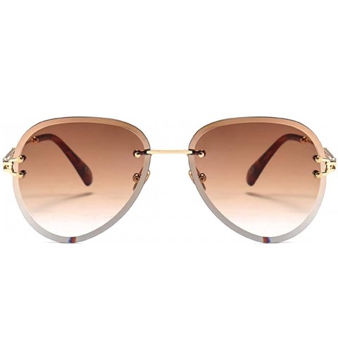 Round Fashion Men's and Women's Round Resin Lenses Oversized Sunglasses UV400 - Brown - C218NE3X63C $13.90