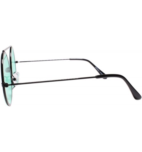 Round Classic Retro Hip Style Round Sunglasses - Green / Black - C918WGCI876 $9.68