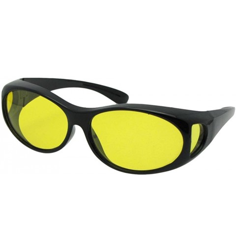 Wrap Small Polarized Fit Over Sunglasses F3 - Black Frame-light Yellow Lenses - CP18CKNSXQR $31.02