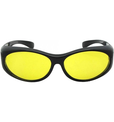 Wrap Small Polarized Fit Over Sunglasses F3 - Black Frame-light Yellow Lenses - CP18CKNSXQR $14.06
