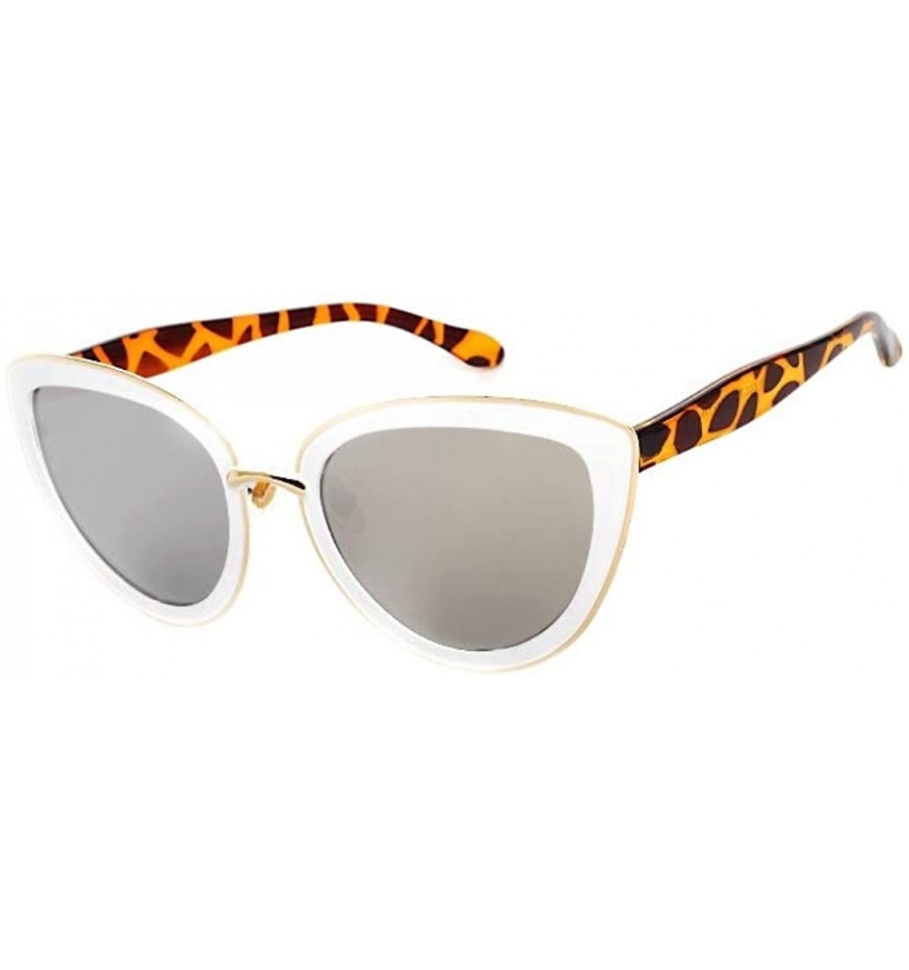 Aviator Sunglasses Protection Lightweight Polarized Designer - White Mirrored - CS18KQ097KD $12.90