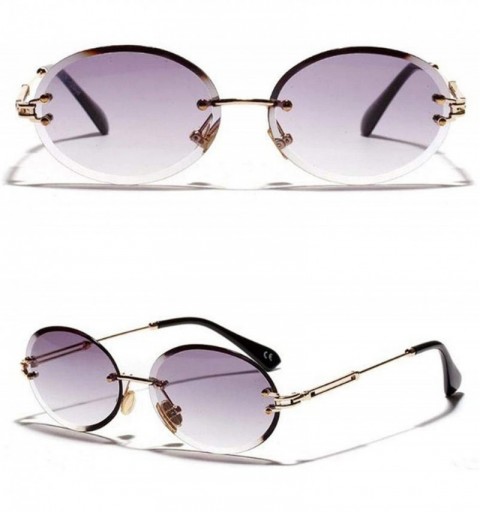 Round Design RimlSunglasses Fashion Trend Hot Pop Unisex Protection Eyewear Metal Legs Oval Shape Sun Glasses - 4 - CN197A2LS...