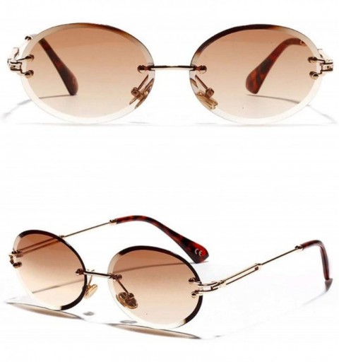 Round Design RimlSunglasses Fashion Trend Hot Pop Unisex Protection Eyewear Metal Legs Oval Shape Sun Glasses - 4 - CN197A2LS...