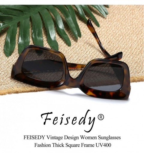 Oversized Classic Women Sunglasses Fashion Thick Square Frame UV400 B2471 - Tortoise - C118NOHOMOU $14.15