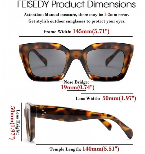 Oversized Classic Women Sunglasses Fashion Thick Square Frame UV400 B2471 - Tortoise - C118NOHOMOU $14.15