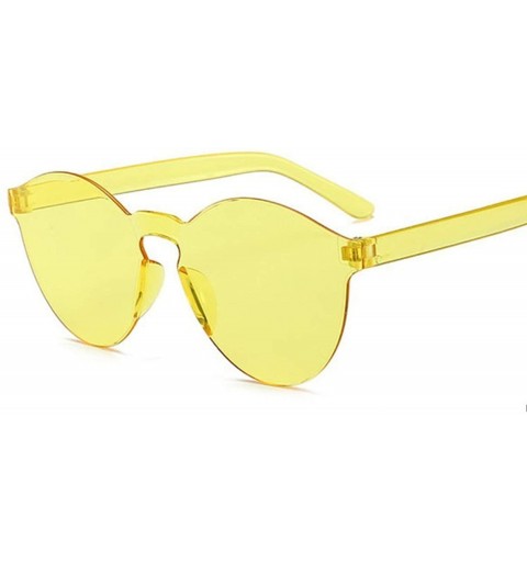 Square Fashion New Round Sunglasses Women Vintage Metal Frame Yellow Lens Colorful Shade Sun Glasses Female UV400 - Red - CW1...