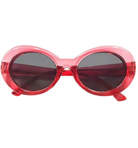 Aviator Retro Vintage Clout Goggles Unisex Sunglasses Rapper Oval Shades Grunge Glasses - D - CV18S2U245X $6.41