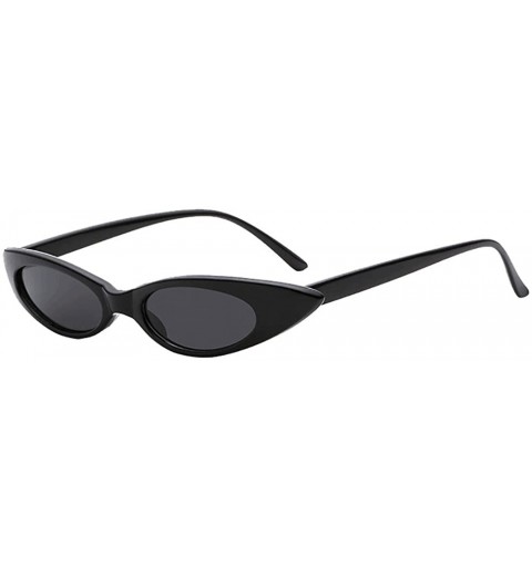 Oval Vintage Oval Sunglasses for Women Slender Plastic Frame Candy Colors - A - C4199SEC4KK $9.71