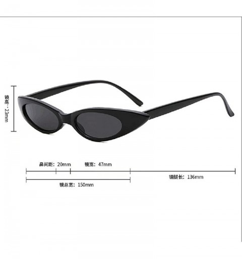 Oval Vintage Oval Sunglasses for Women Slender Plastic Frame Candy Colors - A - C4199SEC4KK $9.71