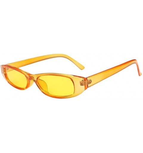 Oval Vintage Slender Oval Sunglasses for Women - Small Oval Leopard Print Rapper Shades Grunge Glasses Eyeglass - J - CJ1960L...