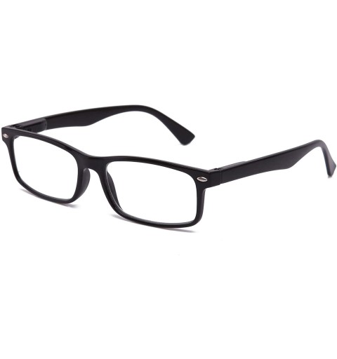 Wayfarer Unisex Translucent Simple Design No Logo Clear Lens Glasses Squared Fashion Frames - Black Glasses With Hard Case - ...