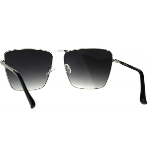 Square Womens Square Metal Frame Sunglasses Chic Trendy Fashion Shades UV 400 - Silver (Smoke) - CY180WIWQE4 $14.48