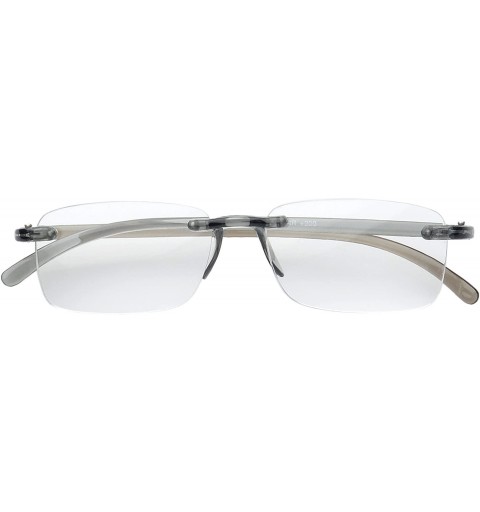 Rimless 'Ashton' Rectangle Reading Glasses - Gray-1.00 - CQ11P2VCWBT $20.21