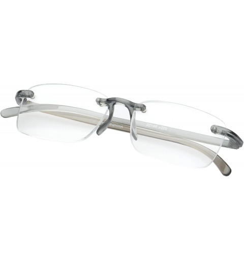 Rimless 'Ashton' Rectangle Reading Glasses - Gray-1.00 - CQ11P2VCWBT $20.21