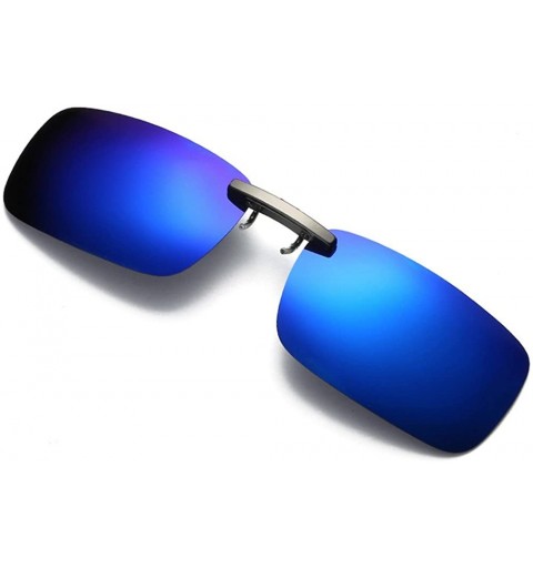 Wrap Detachable Lens Driving Metal Polarized Clip On Glasses Sunglasses - Blue - CB196X6MN8Y $11.18