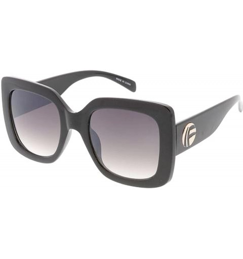 Square Heritage Modern "F'd Up 2.0" Simple Square Frame Sunglasses - Black - CZ18GYEZKDR $8.76