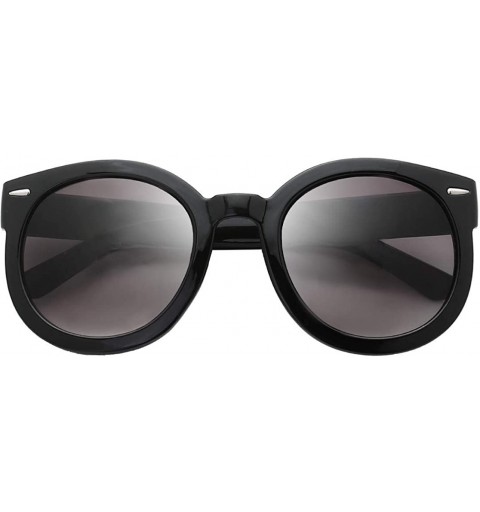 Sport Women's Designer Inspired Oversized Round Circle Sunglasses Retro Fashion Style - 1-black - CK18OTES0NE $11.70