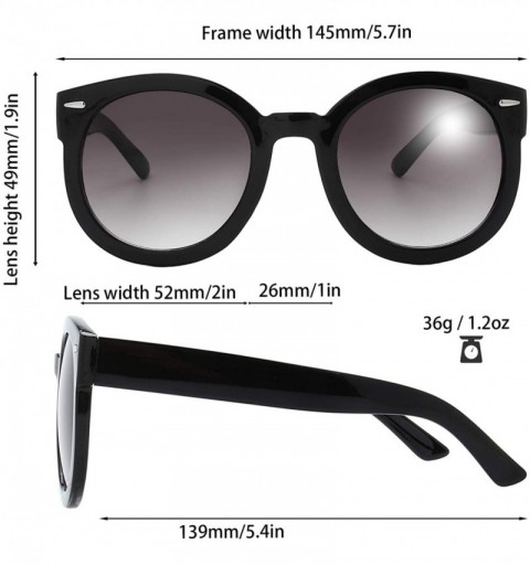 Sport Women's Designer Inspired Oversized Round Circle Sunglasses Retro Fashion Style - 1-black - CK18OTES0NE $11.70