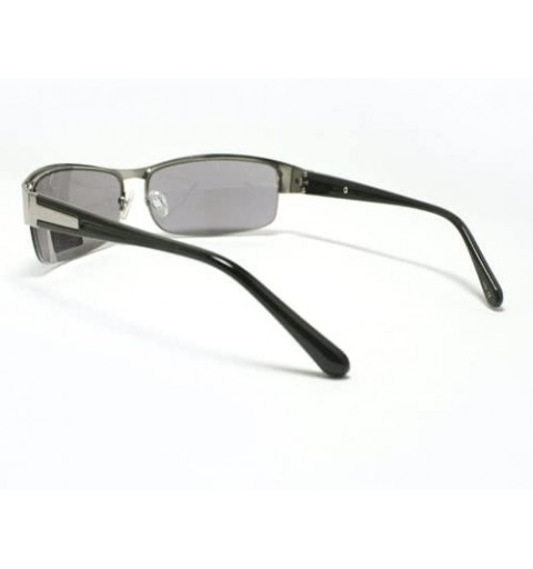 Semi-rimless Mens Fashion Sunglasses Half Rim Rectangular Metal Frame Eyewear - Silver - CQ11DMYNM2V $12.47