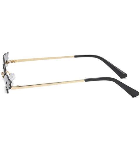 Sport Trend Flowing Flame Sunglasses Men Women Metal Frameless Street Beat Sports UV400 Sunglasses - A4 - C318XG7M6U4 $9.56