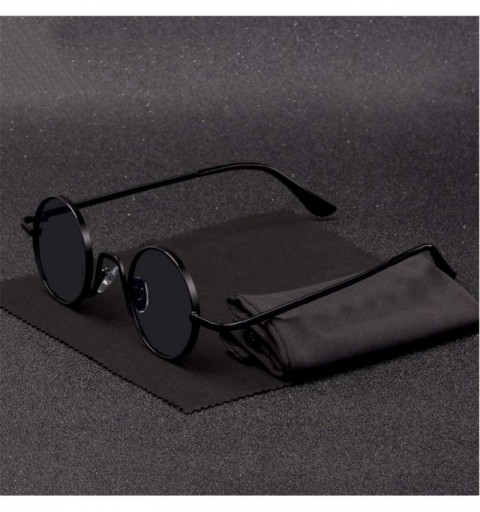 Round Vintage Sunglasses Women Hip Hop Eyewear - N3 Black Grey - C418WTZCZC9 $20.99