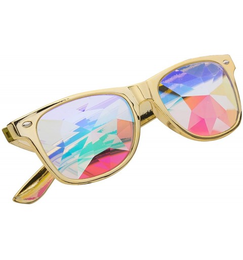 Sport Festivals Kaleidoscope Glasses for Raves - Goggles Rainbow Prism Diffraction Crystal Lenses - Yellow - C518DWDDSHS $14.54