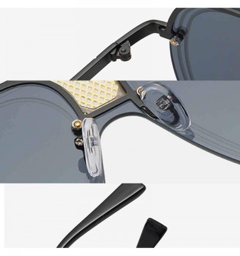 Oversized Rimless Oversized sunglasses for men women Retro Metal Frame UV400 Protection - 3 - C4199QIOX3T $15.71