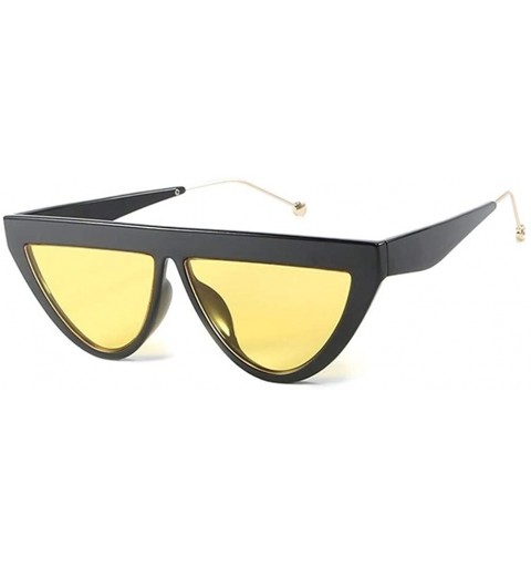 Cat Eye Cat Eye Flat Frame Sunglasses for Women - C5 Black Yellow - CD1989UMOD7 $9.88