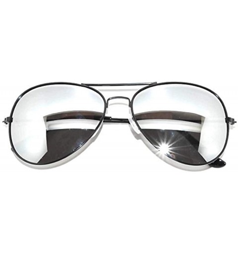 Aviator Aviator Silver Frame Mirror Lens Classic Sunglasses - C4117L6KXMX $20.23