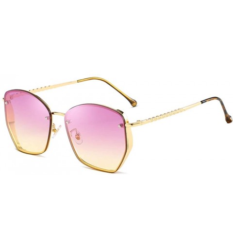 Square Vintage Fashion Lady Aviator Metal Driving Sunglasses anti-UVA UVB - Gold-black - C418X53ZLAO $15.23