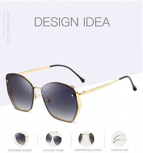 Square Vintage Fashion Lady Aviator Metal Driving Sunglasses anti-UVA UVB - Gold-black - C418X53ZLAO $15.23