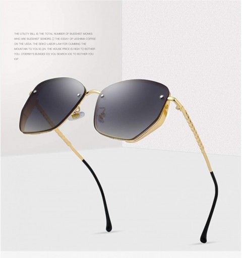 Square Vintage Fashion Lady Aviator Metal Driving Sunglasses anti-UVA UVB - Gold-black - C418X53ZLAO $15.23