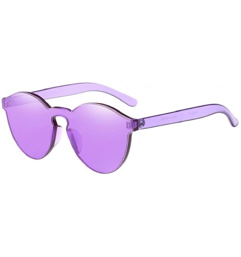 Cat Eye Candy Colored Glasses - Women Fashion Cat Eye Shades Sunglasses Integrated UV Eyewear (Purple) - Purple - CG18E4N8LZZ...