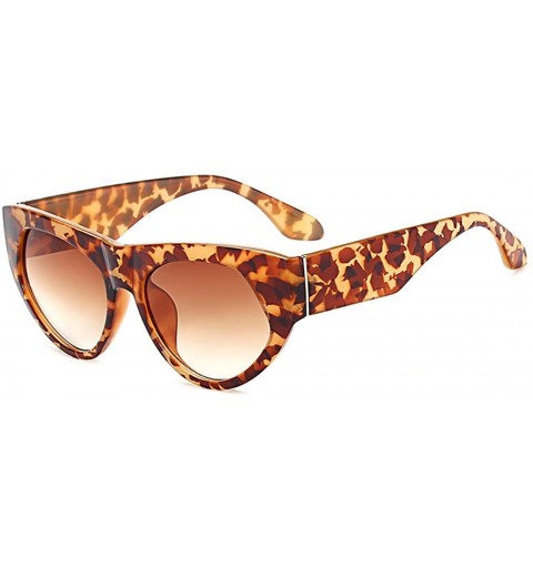 Oversized Retro cat eye sunglasses Oversized frame for Men Women UV Protection - Tea Ceremony - CJ18DW8HNQS $9.98