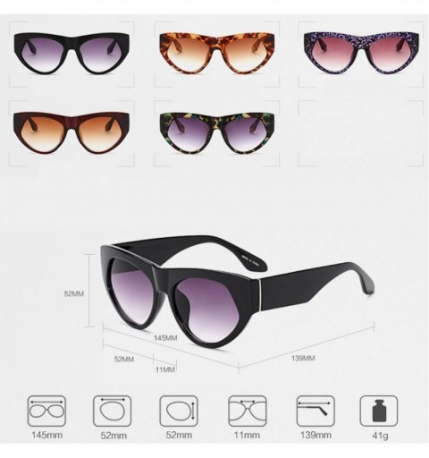 Oversized Retro cat eye sunglasses Oversized frame for Men Women UV Protection - Tea Ceremony - CJ18DW8HNQS $9.98